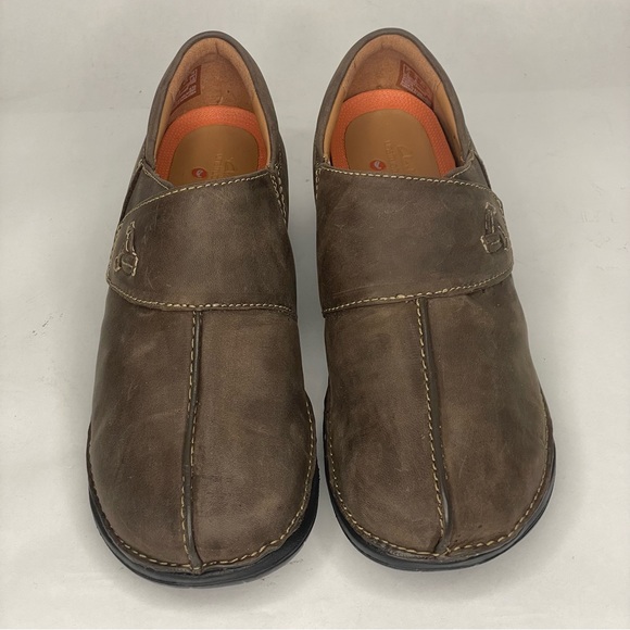 Clarks Comfort Shoes Slip On Leather Un Loop Ave Clog Women’s Size 11 - Picture 5 of 10